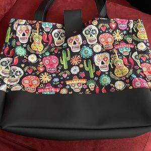 Custom sugar skull shoulder bag